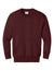 Port & Company PC78YPKT Youth Core Fleece Crewneck Sweatshirt w/ Pouch Pocket Maroon Flat Front