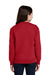 Port & Company PC78YPKT Youth Core Fleece Crewneck Sweatshirt w/ Pouch Pocket Red Model Back