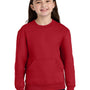Port & Company Youth Core Fleece Crewneck Sweatshirt w/ Pouch Pocket - Red - COMING SOON