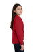 Port & Company PC78YPKT Youth Core Fleece Crewneck Sweatshirt w/ Pouch Pocket Red Model Side