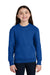 Port & Company PC78YPKT Youth Core Fleece Crewneck Sweatshirt w/ Pouch Pocket True Royal Blue Model Front