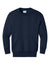 Port & Company PC78YPKT Youth Core Fleece Crewneck Sweatshirt w/ Pouch Pocket True Navy Blue Flat Front