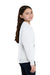Port & Company PC78YPKT Youth Core Fleece Crewneck Sweatshirt w/ Pouch Pocket White Model Side