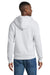 Port & Company PC78ZH Mens Core Pill Resistant Fleece Full Zip Hooded Sweatshirt Hoodie w/ Pockets Ash Grey Model Back