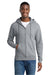 Port & Company PC78ZH Mens Core Pill Resistant Fleece Full Zip Hooded Sweatshirt Hoodie w/ Pockets Heather Grey Model Front