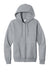 Port & Company PC78ZH Mens Core Pill Resistant Fleece Full Zip Hooded Sweatshirt Hoodie w/ Pockets Heather Grey Flat Front