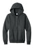 Port & Company PC78ZH Mens Core Pill Resistant Fleece Full Zip Hooded Sweatshirt Hoodie w/ Pockets Heather Black Flat Front