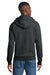 Port & Company PC78ZH Mens Core Pill Resistant Fleece Full Zip Hooded Sweatshirt Hoodie w/ Pockets Heather Black Model Back