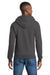 Port & Company PC78ZH Mens Core Pill Resistant Fleece Full Zip Hooded Sweatshirt Hoodie w/ Pockets Charcoal Grey Model Back