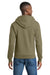 Port & Company PC78ZH Mens Core Pill Resistant Fleece Full Zip Hooded Sweatshirt Hoodie w/ Pockets Coyote Brown Model Back
