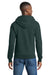 Port & Company PC78ZH Mens Core Pill Resistant Fleece Full Zip Hooded Sweatshirt Hoodie w/ Pockets Dark Green Model Back