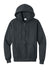 Port & Company PC78ZH Mens Core Pill Resistant Fleece Full Zip Hooded Sweatshirt Hoodie w/ Pockets Heather Dark Grey Flat Front