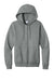 Port & Company PC78ZH Mens Core Pill Resistant Fleece Full Zip Hooded Sweatshirt Hoodie w/ Pockets Heather Graphite Grey Flat Front