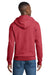 Port & Company PC78ZH Mens Core Pill Resistant Fleece Full Zip Hooded Sweatshirt Hoodie w/ Pockets Heather Red Model Back