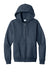 Port & Company PC78ZH Mens Core Pill Resistant Fleece Full Zip Hooded Sweatshirt Hoodie w/ Pockets Heather Navy Blue Flat Front