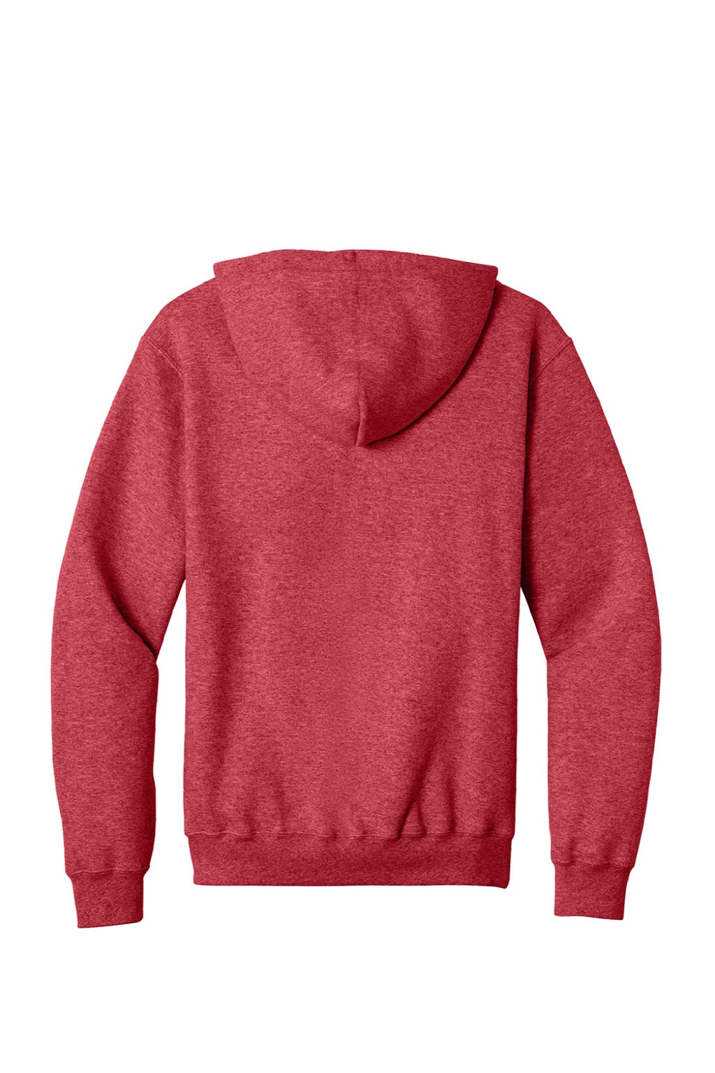 Port & Company PC78ZH Mens Core Pill Resistant Fleece Full Zip Hooded Sweatshirt Hoodie w/ Pockets Heather Red Flat Back