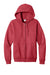 Port & Company PC78ZH Mens Core Pill Resistant Fleece Full Zip Hooded Sweatshirt Hoodie w/ Pockets Heather Red Flat Front