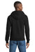 Port & Company PC78ZH Mens Core Pill Resistant Fleece Full Zip Hooded Sweatshirt Hoodie w/ Pockets Jet Black Model Back