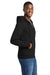 Port & Company PC78ZH Mens Core Pill Resistant Fleece Full Zip Hooded Sweatshirt Hoodie w/ Pockets Jet Black Model Side