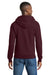 Port & Company PC78ZH Mens Core Pill Resistant Fleece Full Zip Hooded Sweatshirt Hoodie w/ Pockets Maroon Model Back