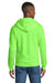 Port & Company PC78ZH Mens Core Pill Resistant Fleece Full Zip Hooded Sweatshirt Hoodie w/ Pockets Neon Green Model Back