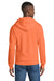 Port & Company PC78ZH Mens Core Pill Resistant Fleece Full Zip Hooded Sweatshirt Hoodie w/ Pockets Neon Orange Model Back