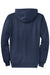 Port & Company PC78ZH Mens Core Pill Resistant Fleece Full Zip Hooded Sweatshirt Hoodie w/ Pockets Navy Blue Flat Back