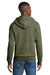 Port & Company PC78ZH Mens Core Pill Resistant Fleece Full Zip Hooded Sweatshirt Hoodie w/ Pockets Heather Olive Drab Green Model Back