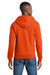 Port & Company PC78ZH Mens Core Pill Resistant Fleece Full Zip Hooded Sweatshirt Hoodie w/ Pockets Orange Model Back