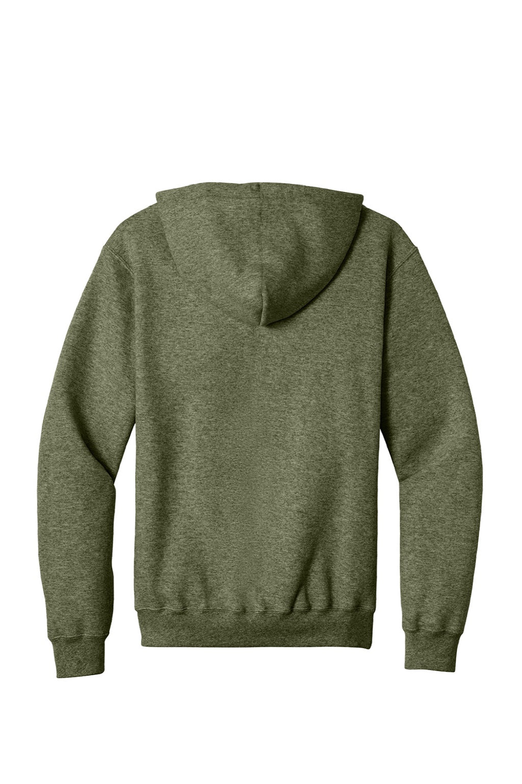 Port & Company PC78ZH Mens Core Pill Resistant Fleece Full Zip Hooded Sweatshirt Hoodie w/ Pockets Heather Olive Drab Green Flat Back