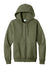 Port & Company PC78ZH Mens Core Pill Resistant Fleece Full Zip Hooded Sweatshirt Hoodie w/ Pockets Heather Olive Drab Green Flat Front