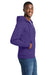 Port & Company PC78ZH Mens Core Pill Resistant Fleece Full Zip Hooded Sweatshirt Hoodie w/ Pockets Purple Model Side