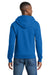 Port & Company PC78ZH Mens Core Pill Resistant Fleece Full Zip Hooded Sweatshirt Hoodie w/ Pockets Royal Blue Model Back
