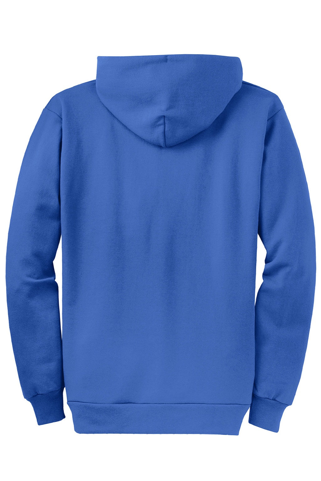 Port & Company PC78ZH Mens Core Pill Resistant Fleece Full Zip Hooded Sweatshirt Hoodie w/ Pockets Royal Blue Flat Back