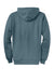 Port & Company PC78ZH Mens Core Pill Resistant Fleece Full Zip Hooded Sweatshirt Hoodie w/ Pockets Steel Blue Flat Back