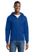 Port & Company PC78ZH Mens Core Pill Resistant Fleece Full Zip Hooded Sweatshirt Hoodie w/ Pockets True Royal Blue Model Front