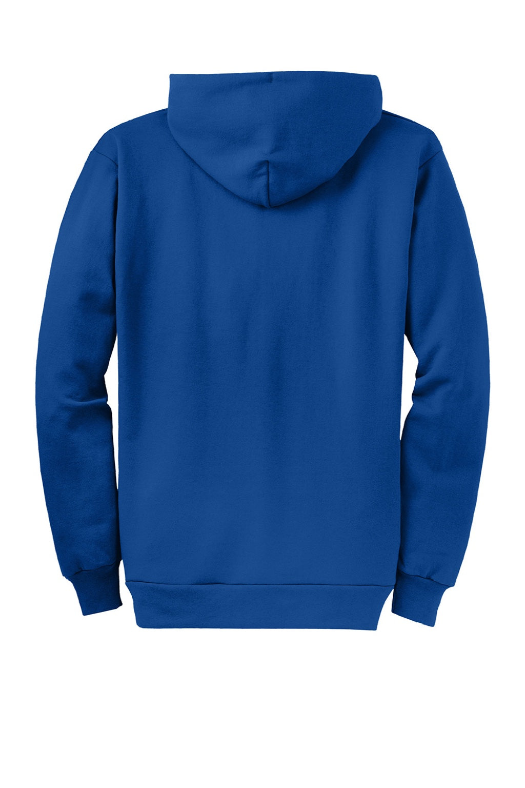 Port & Company PC78ZH Mens Core Pill Resistant Fleece Full Zip Hooded Sweatshirt Hoodie w/ Pockets True Royal Blue Flat Back