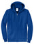 Port & Company PC78ZH Mens Core Pill Resistant Fleece Full Zip Hooded Sweatshirt Hoodie w/ Pockets True Royal Blue Flat Front