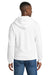 Port & Company PC78ZH Mens Core Pill Resistant Fleece Full Zip Hooded Sweatshirt Hoodie w/ Pockets White Model Back