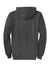 Port & Company PC78ZH Mens Core Pill Resistant Fleece Full Zip Hooded Sweatshirt Hoodie w/ Pockets Charcoal Grey Flat Back