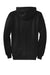 Port & Company PC78ZH Mens Core Pill Resistant Fleece Full Zip Hooded Sweatshirt Hoodie w/ Pockets Jet Black Flat Back