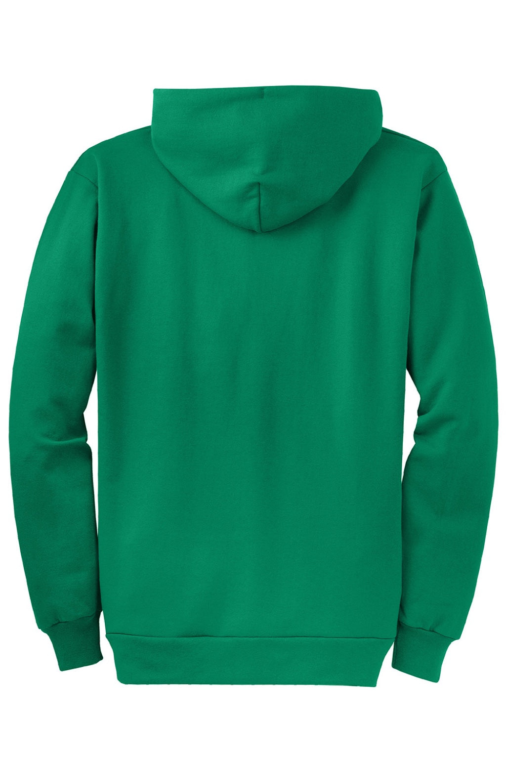 Port & Company PC78ZH Mens Core Pill Resistant Fleece Full Zip Hooded Sweatshirt Hoodie w/ Pockets Kelly Green Flat Back