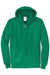 Port & Company PC78ZH Mens Core Pill Resistant Fleece Full Zip Hooded Sweatshirt Hoodie w/ Pockets Kelly Green Flat Front