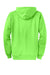 Port & Company PC78ZH Mens Core Pill Resistant Fleece Full Zip Hooded Sweatshirt Hoodie w/ Pockets Neon Green Flat Back