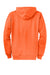Port & Company PC78ZH Mens Core Pill Resistant Fleece Full Zip Hooded Sweatshirt Hoodie w/ Pockets Neon Orange Flat Back