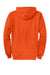 Port & Company PC78ZH Mens Core Pill Resistant Fleece Full Zip Hooded Sweatshirt Hoodie w/ Pockets Orange Flat Back