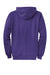 Port & Company PC78ZH Mens Core Pill Resistant Fleece Full Zip Hooded Sweatshirt Hoodie w/ Pockets Purple Flat Back