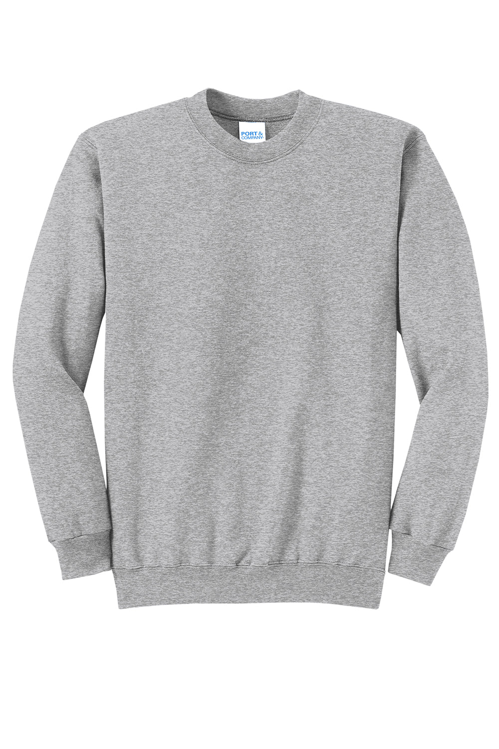 Port & Company PC78 Mens Core Pill Resistant Fleece Crewneck Sweatshirt Heather Grey Flat Front