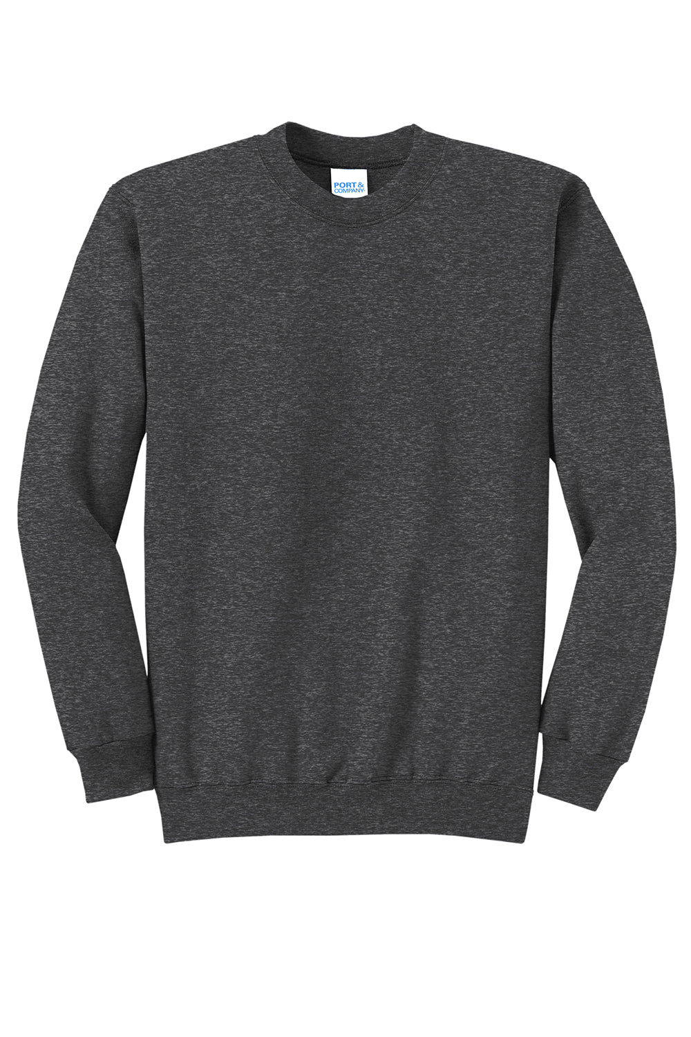 Port & Company PC78 Mens Core Pill Resistant Fleece Crewneck Sweatshirt Heather Dark Grey Flat Front
