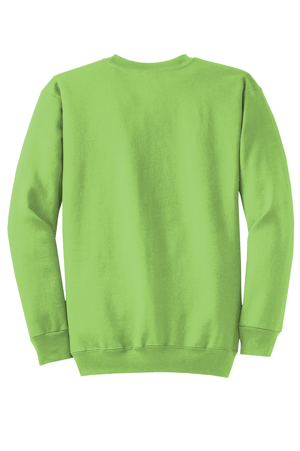 Port & Company PC78 Mens Core Pill Resistant Fleece Crewneck Sweatshirt Lime Green Flat Back